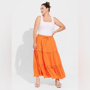 Torrid Vibrant Orange Maxi Skirt
